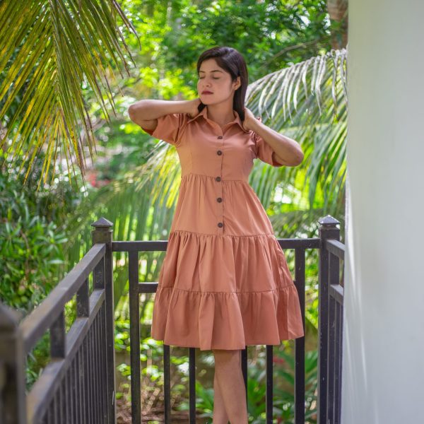 Linen Button Detail Dress
